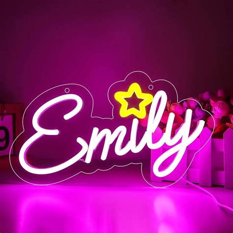Emily Name Neon Sign for Wall Decor,LED Emily Name Neon Light for Kids