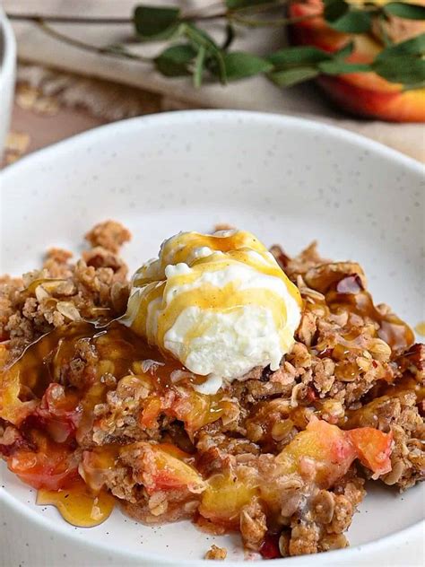 The Easiest Peach Crumble - Make It Brunch