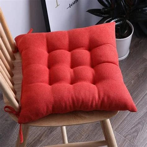 plain red chair pad  home size  cm  piece  panipat