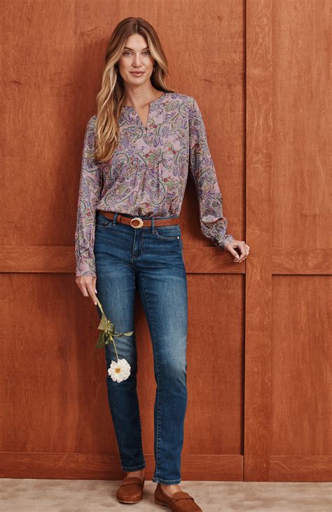 Paisley-Printed Satin Top | JJill