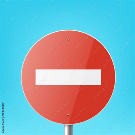 vector red  white  prohibition sign icon   enter stop