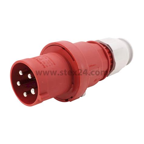 2155 STEX24 63 ampere CEE plug connector 5-pole (3P+N+PE) Pin, Coding