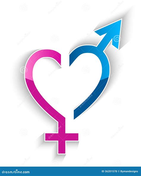 Concepto Masculino Y Femenino De La Forma Del Corazón Del Sex Symbol