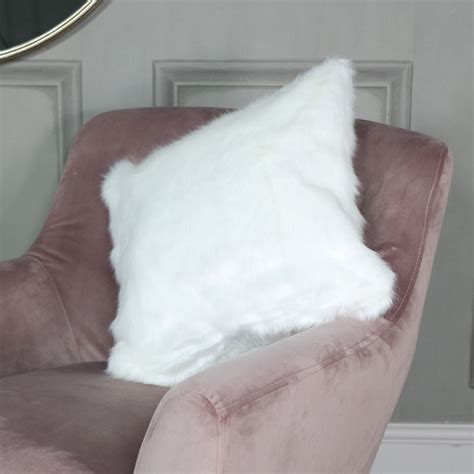 White Faux Fur Scatter Cushion