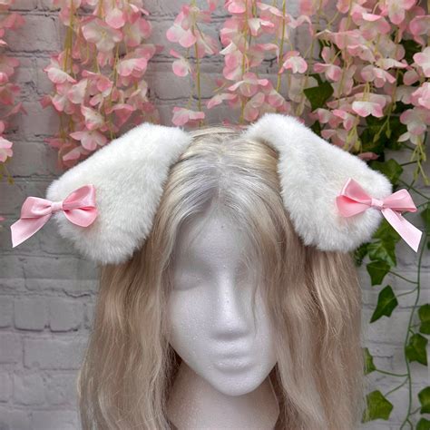 Faux Fur Puppy Ear Headband: Cosplay Dog Ears with Bows | Dog ears
