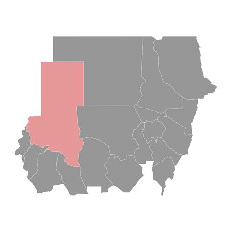 North Darfur State map, administrative division of Sudan. Vector