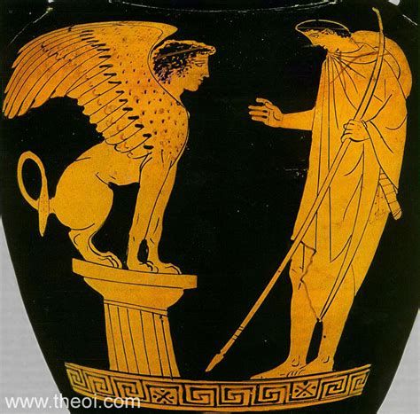 sphinx oedipus ancient greek vase painting