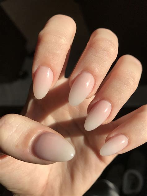 Natural Ombré Almond Acrylic Nails - Tye Nails Fort McMurray #