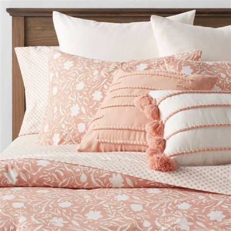 12pc Floral Boho Comforter & Sheets Set Terracotta Pink - Threshold™ : Target