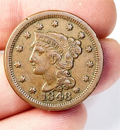 1848 Large Cent In PCGS Slab (vf Detail) 177 Years Old #2096969