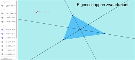 Eigenschappen zwaartelijn – GeoGebra