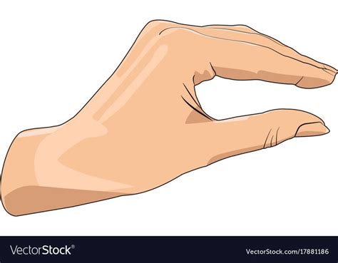 hand showing small size realistic hand gesture vector image vector
