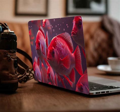 Red Fish Tank laptop stickers - TenStickers