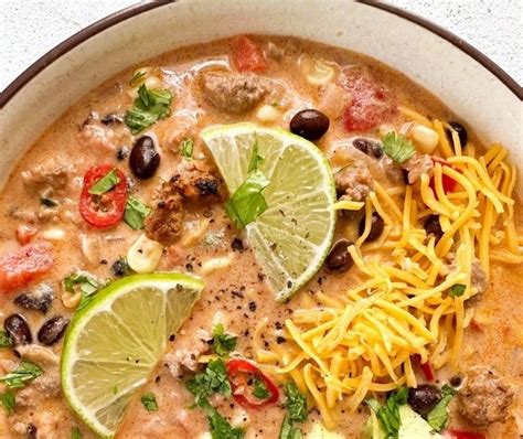 Creamy Beef Taco Soup