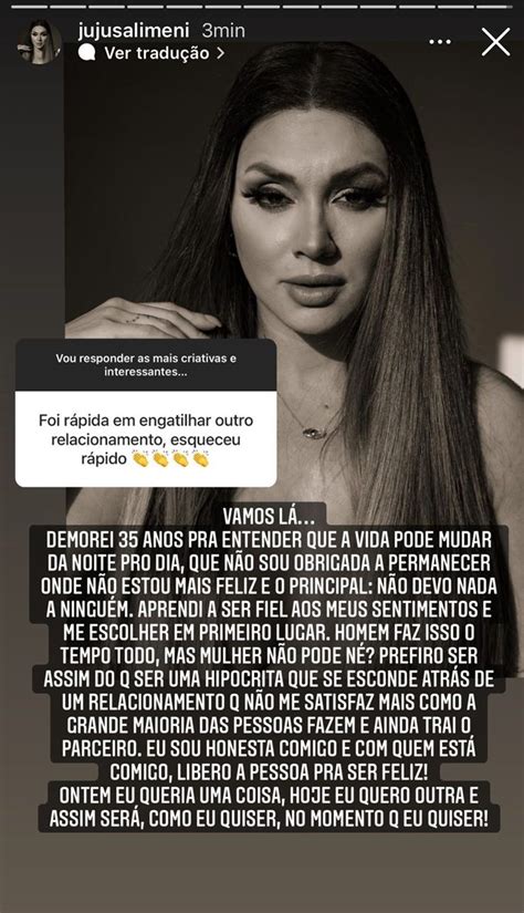 Juju Salimeni rebate comentários após assumir novo namoro: "Não devo