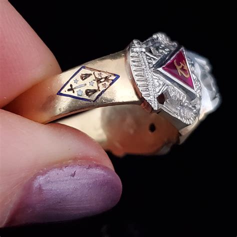 The Wolfeboro - Estate Men's Masonic Diamond 14k Gold Ring - SOHOJEWELERS