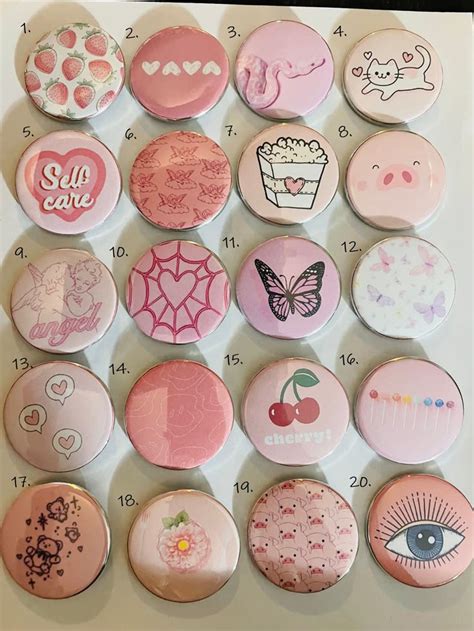 pink aesthetic button pins pin button design cute crafts easy diy art