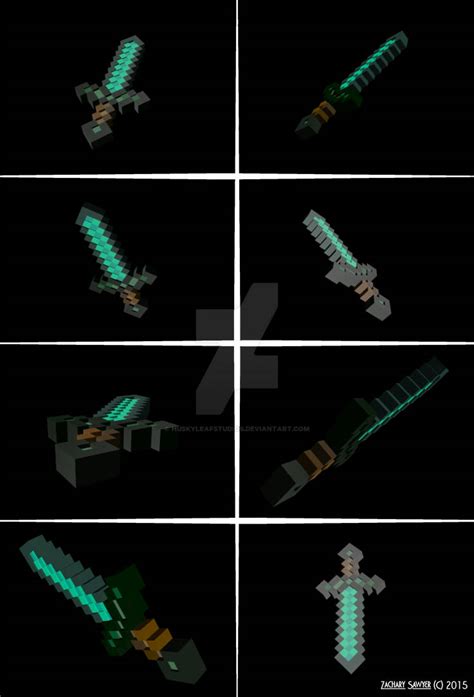 3D Minecraft Diamond Sword by HuskyLeafStudios on DeviantArt