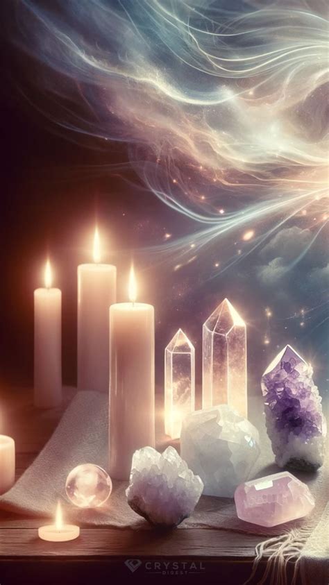 Candles and Crystals Phone Wallpaper in 2024 | Crystal background, Dreamy artwork, Crystals art ...