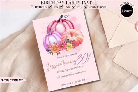 Printable Birthday Party Invite Template Graphic by kkdigitalprints ...