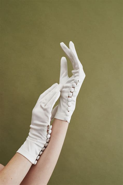 Short Satin Wedding Gloves With Buttons - Etsy