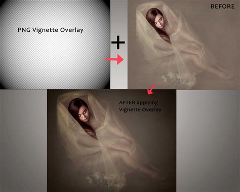 Vignette Transparent TEXTURE OVERLAY Photo Overlays, Digital Presets, Photoshop Textures ...