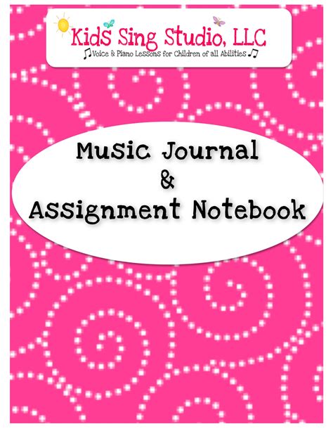 www.KidsSingStudio.com: Sneak peek at the Assignment Notebook Cover.