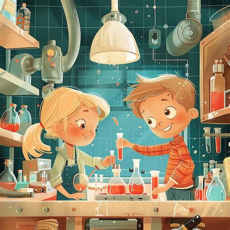 Free Photo | Kids chemistry laboratory cartoon illustration