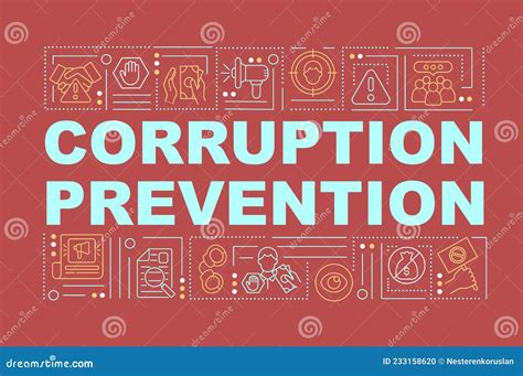 preventing corruption word concepts banner stock vector illustration