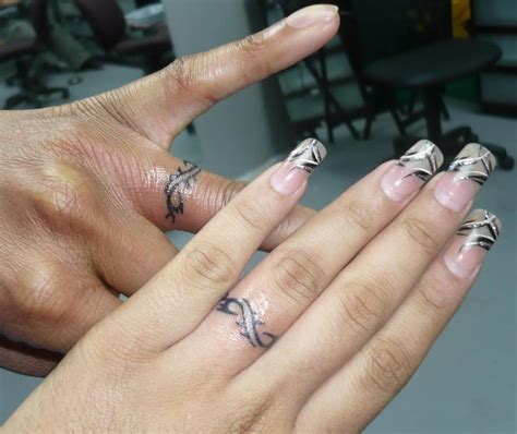 Wedding Ring Tattoos-Couple