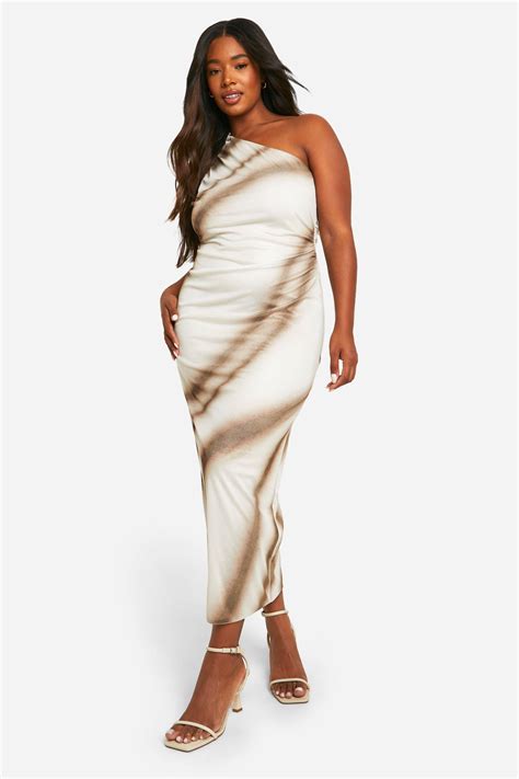Dresses | Plus Printed Mesh One Shoulder Midaxi Dress | boohoo