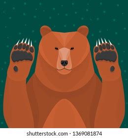 Portrait Kodiak Bear Front Paws Stock Vector (Royalty Free) 1369081874