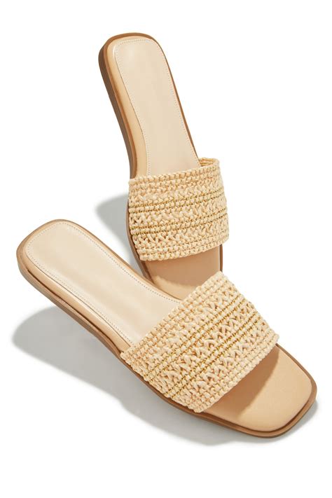 Miss Lola | Acapulco Sun Nude Slip On Sandals – MISS LOLA