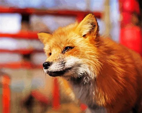 japanese fox animal paint  number numeral paint