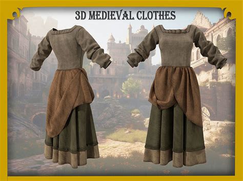 Peasant farmer dress Medieval charcater clothes 3D model | CGTrader