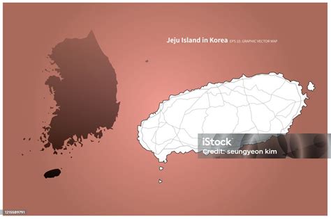 Peta Pulau Jeju Peta Vektor Provinsi Korea Ilustrasi Stok - Unduh ...