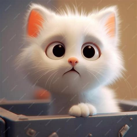 Lindo gato inocente em animação pixar | Foto Premium