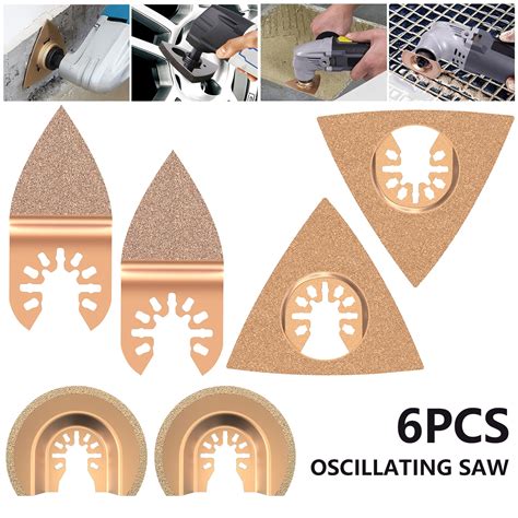 MTFun 6pcs Universal Carbide Oscillating Tool Saw Blades, Cutting File