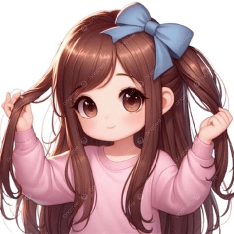 anime madchen mit langen braunen haaren und blauen augen auf