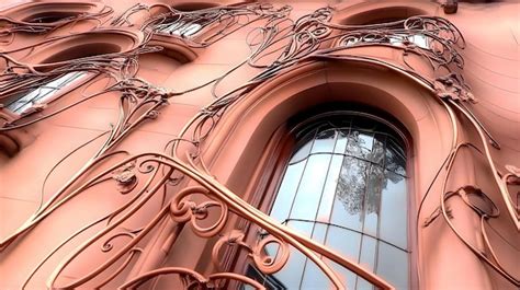 art nouveau architectural detail organic lines  harmonious design