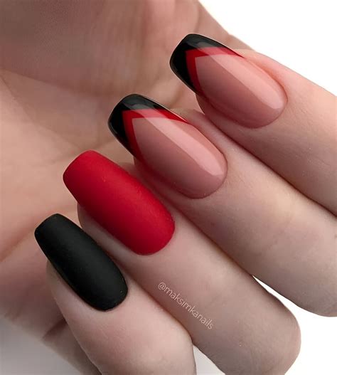 gorgeous black  red nail designs  copy   asap woman