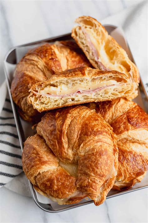 Baked Ham and Cheese Croissants - Delicious Little Bites