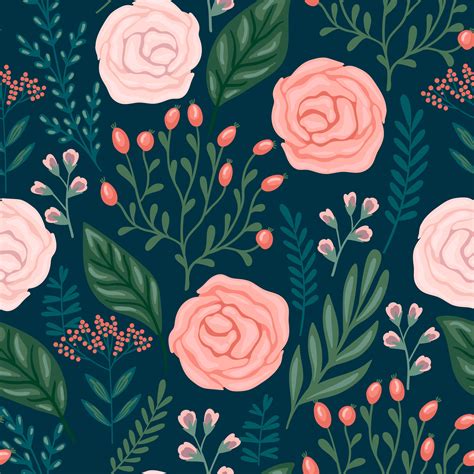 Floral seamless pattern. Vector design for different surfaces. 345289 ...