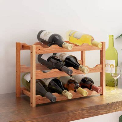 vidaXL Wine Rack for 12 Bottles Solid Wood Walnut | vidaXL.com