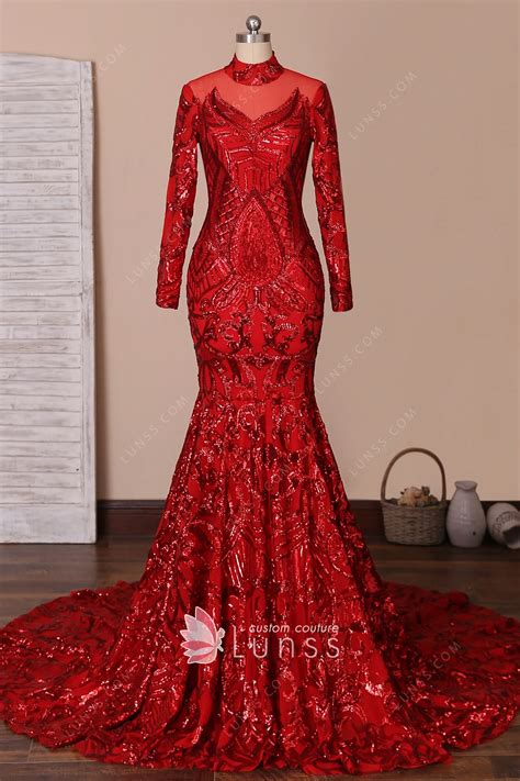 red sequin mermaid dress - Fashion Professional