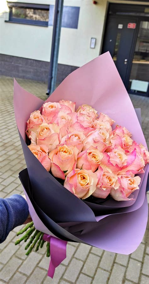 Victoria peach gėlių puokštė – Gėlių pristatymas Vilniuje - Flower shop