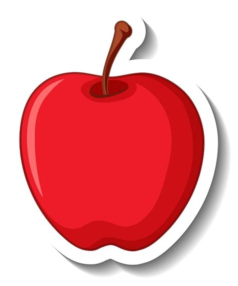 Manzana roja aislado sobre fondo blanco. | Vector Gratis