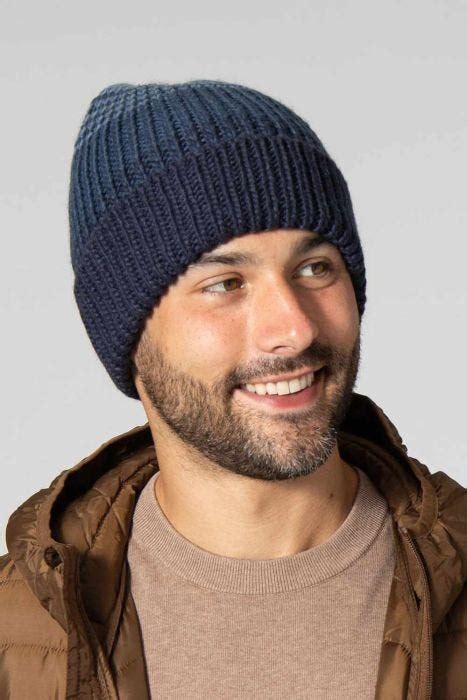 Gradient Blue Knit Beanie Hat | Beanie Hats for Men