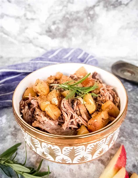 Diced Apple Slow Cooker Pulled Pork (Paleo, GF)