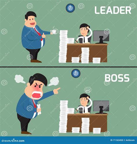 Boss Vs Leader Diffrences In Leadership Stock Photography